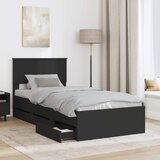  Krevetna konstrukcija Crna 75 x 190 cm Inženjersko Drvo | shoptok.hr