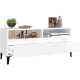 vidaXL TV omarica visok sijaj bela 100x34,5x44,5 cm inženirski les | Shoptok.si