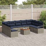  Vrtna sedežna garnitura z blazino 10 pcs Siva poli ratan, (5000144087) | Shoptok.si