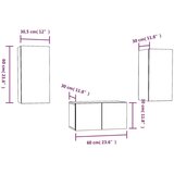  Komplet TV omaric 3-delni dimljen hrast konstruiran les, (20914512) | Shoptok.si