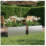 vidaXL Vrtna saksija 2 kom. Srebrna 80 x 40 x 40 cm Pocinčani čelik - Pocinčani čelik 80 x 40 x 40 cm 2 | shoptok.hr