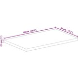 Stolna ploča 60x40x2 5 cm pravokutna od masivnog drva manga | shoptok.hr