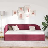 vidaXL Kotna postelja z vzglavjem vinsko rdeča 100 x 200 cm Žamet | Shoptok.si