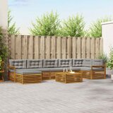  Set vanjskih sofa 8 kom. Prirodna i svijetlo siva | shoptok.hr