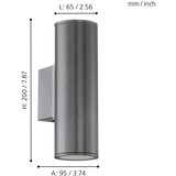 Eglo riga spoljna zidna lampa/2, led, gu10, 2x3w, čelik/antracit | Eponuda.com