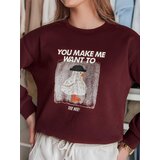 DStreet Bluza damska oversize z nadrukiem GOOSHY bordowa | Shoptok.si