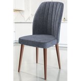 Hanah home set trpezarijskih stolica Etra 8 kom, dimno siva tkanina Jerry, drvene noge boje oraha | Eponuda.com