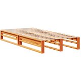  Knjižna postelja brez vzmetnice vošč. rjava 75x190 cm trden les | Shoptok.si