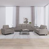  The Living Store Sedežna garnitura 3-delna taupe blago - Sedežna Garnitura, (21460586) Cene