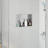 vidaXL Ničica za tuš Srebrno 45 x 30 x 9.5 cm Nehrđajući čelik | shoptok.hr
