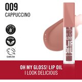 Rimmel London Oh My Gloss! Lip Oil olje za ustnice z vlažilnim učinkom odtenek 009 Cappuccino 4.5 ml | Shoptok.si
