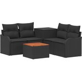  Set sofe 6 kom. Crna Poli Rattan i čelik | shoptok.hr