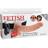 Tonga Fetish Strap-On 9 - punjivi, strap-on, šuplji vibrator (prirodni) | shoptok.hr