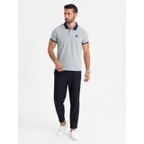 Ombre Men's polo shirt with colorful accents - gray melange | Shoptok.si