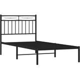  Metalni okvir za krevet s uzglavljem crni 90x190 cm | Eponuda.com