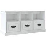 Maison Chic TV omarica - TV stojalo - Televizijska omarica visok sijaj bela 100x35x50 cm inženirski les, (21699848) Cene
