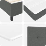 Box Spring Postelja z Matratiko - Temno Siva, 160x200 cm Tkanina, (22051036) | Shoptok.si