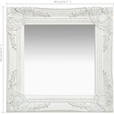 vidaXL Zidno ogledalo u baroknom stilu 40 x 40 cm bijelo | shoptok.hr