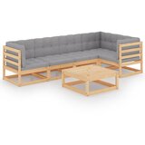 Maison Chic Seti vrtnega pohištva - Vrtna garnitura - Vrtni pohištvo set 6-delna z blazinami trdna borovina, (21806849) | Shoptok.si