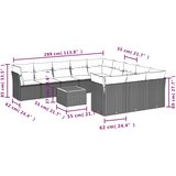  12-dijelni set vrtnih sofa od poliratana s jastucima crni | shoptok.hr