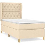  Okvir kreveta s oprugama i madrac krem 80x200 cm od tkanine | shoptok.hr
