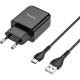 hoco. pametni hišni polnilec N2 z USB vtičem in s polnilnim kablom Type C 2,1A 10,5W - črn | Shoptok.si
