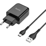 pametni hišni polnilec N2 z USB vtičem in s polnilnim kablom Type C 2,1A 10,5W - črn