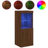 Maison Chic Komoda - Predalnik z LED lučkami dimljen rjav hrast 41x37x100 cm, (21721459) Cene