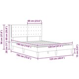  Okvir za krevet Svjetlosiva 120 x 190 cm Tkanina - Svjetlosiva 120 x 190 cm | shoptok.hr