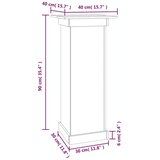  Stalak za cvijeće 40 x 40 x 90 cm od masivne borovine | shoptok.hr