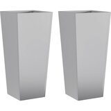 Maison Chic Vrtno korito - Greda - Cvetlični Lonec 2 kosa 35x35x75 cm pocinkano jeklo, (21789065) | Shoptok.si