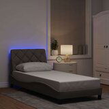  Posteljni okvir z LED brez vzmetnice Taupe 90x190cm Tkanina, (21791175) Cene
