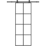 vidaXL Drsna vrata z opremo 76x205 cm ESG steklo in aluminij | Shoptok.si