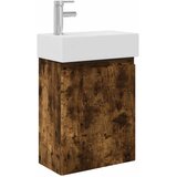 vidaXL Kopalniška omarica s tapo Dimljen hrast 45,5 x 22,5 x 84 cm, (5000245072) | Shoptok.si