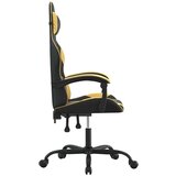  Vrtljiv gaming stol črno in zlato umetno usnje, (20699135) | Shoptok.si