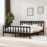 Furnova Posteljni okvir črn iz trdnega lesa 200x200 cm, (21943084) | Shoptok.si