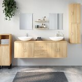 Maison Chic Kopalniška garnitura - Kopalniški sestavi 7-delna hrast inženirski les, (21787752) | Shoptok.si