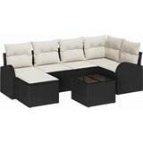 Set sofe s jastukom s pohranom 7 pcs Crna i bijela poliratan | shoptok.hr