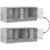 vidaXL Klubska mizica s steklenimi vrati betonsko siva 102x50x42 cm | Shoptok.si