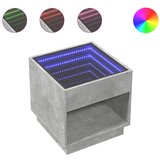 Maison Chic Nočna mizica - Nočna omarica - Nočna miza z neskončnimi LED betonsko siva 50x50x50 cm, (21687285) Cene