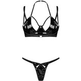Obsessive Keira Lise - sjajni komplet grudnjaka (crni) - L/XL | shoptok.hr