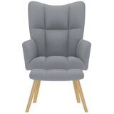  Stolica za opuštanje s tabureom od tkanine svjetlosiva | shoptok.hr