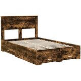  Krevetna konstrukcija s ladicama Dimljeni hrast 135 x 190 cm | shoptok.hr