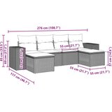  6-dijelni set vrtnih sofa od poliratana s jastucima smeđi | shoptok.hr