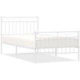  Metalni okvir kreveta uzglavlje i podnožje bijeli 100x190 cm | shoptok.hr
