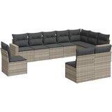 vidaXL 10-dijelni set vrtnih sofa poliratan s jastucima svijetlosivi | shoptok.hr