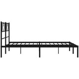  Metalni okvir za krevet s uzglavljem crni 150x200 cm | shoptok.hr