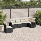  6-dijelni set vrtnih sofa s jastucima crni od poliratana | shoptok.hr