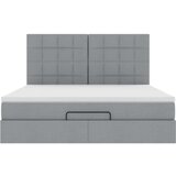 vidaXL Otomanski posteljni okvir z vzmetnico siv 180x200 cm blago | Shoptok.si