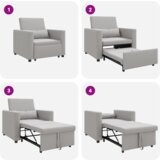 vidaXL 3-u-1 Singl Sofa Krevet Pretvarajući Fotelja Boja oblaka Tkanina | shoptok.hr